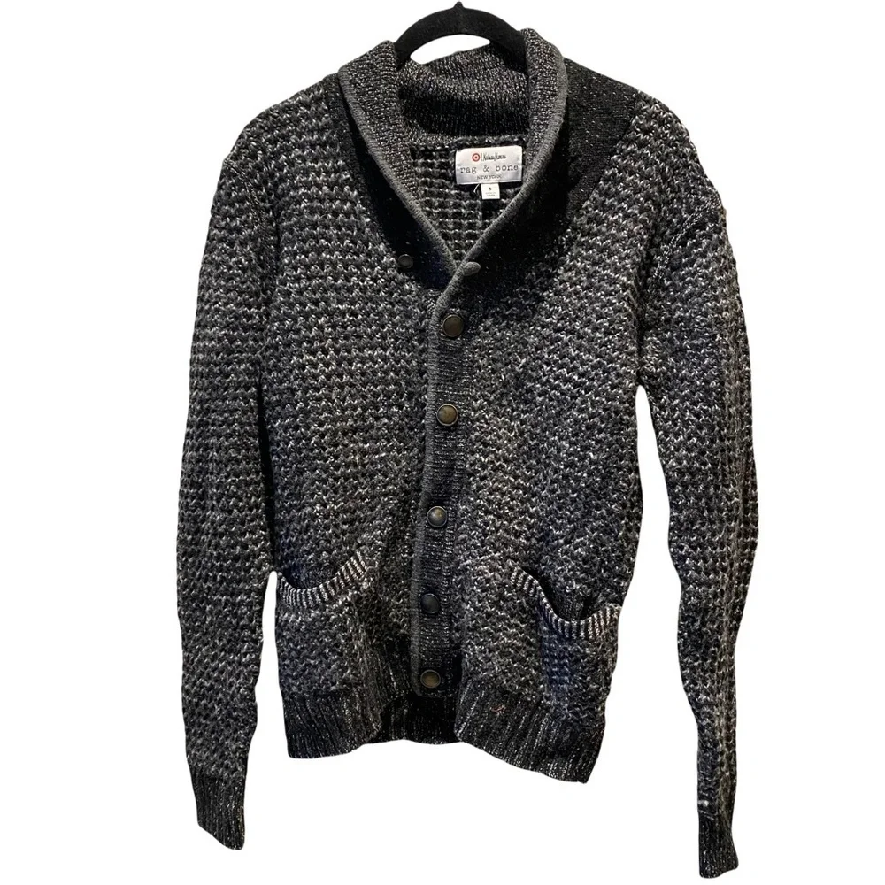 Rag & Bone Unisex Chunky Knit‎ Cardigan Gray size Small